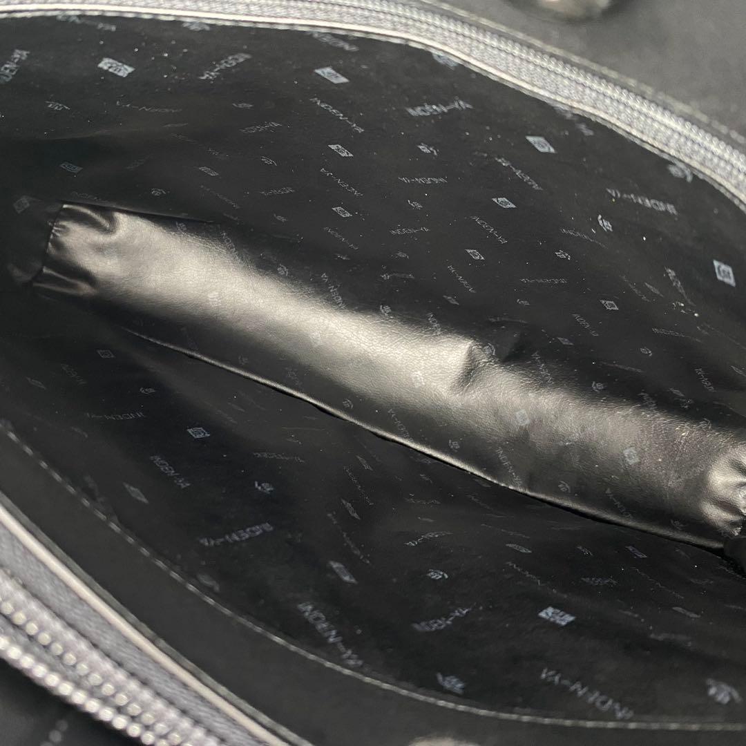 美品 印傳屋 トートバッグ 鹿革 ディアスキン 若松模様 レザー 伝統工芸品 黒