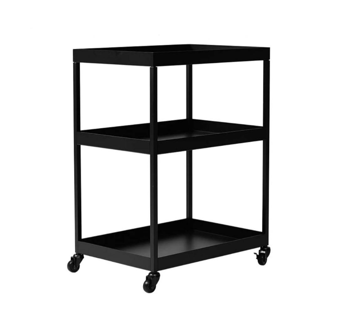 ideaco (イデアコ) ワゴン 組立不要 日本製 ブラック 5035WG