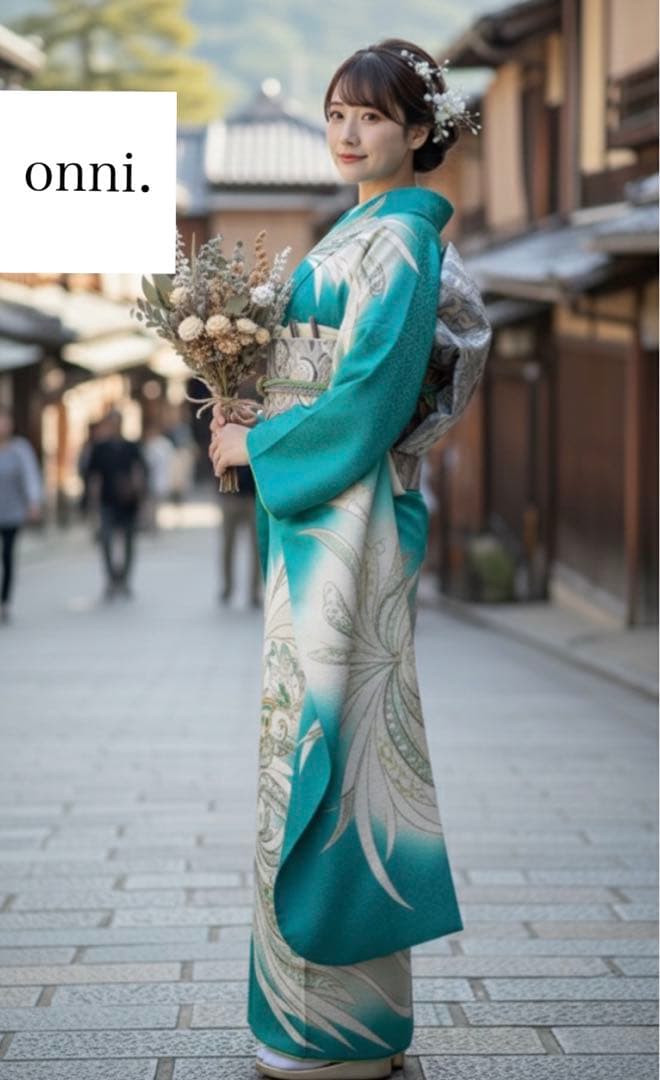 ターコイズブルー 振袖　振袖セット