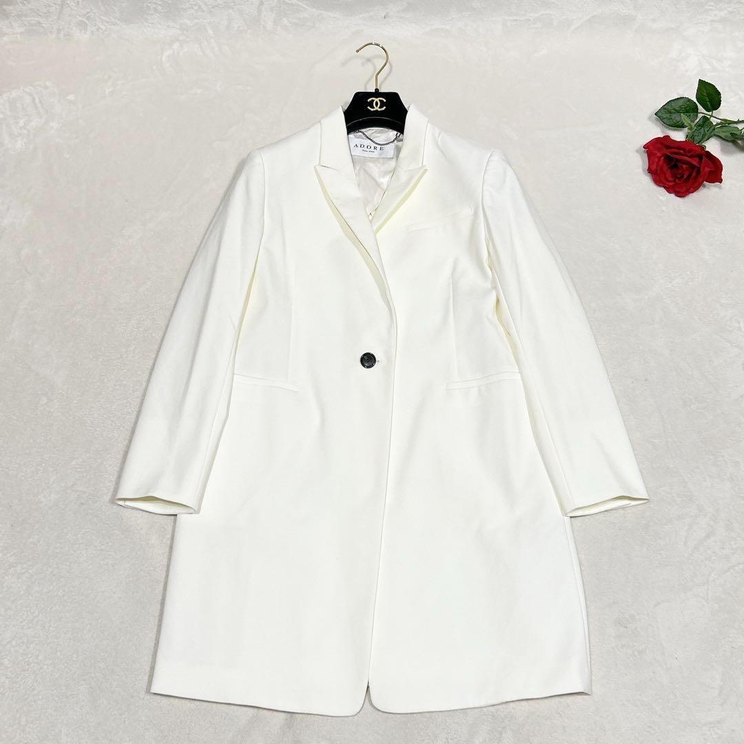 未使用✨　アドーア　ADORE チェスターコート　38 アイボリー　ホワイト