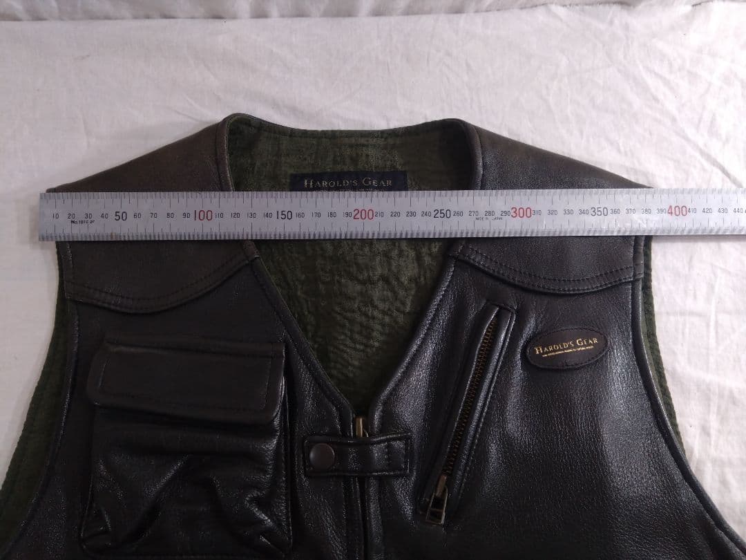 【送料込】Fサイズ 革ベスト 名品 牛革でも羊革の様に柔らか ハロルズギア