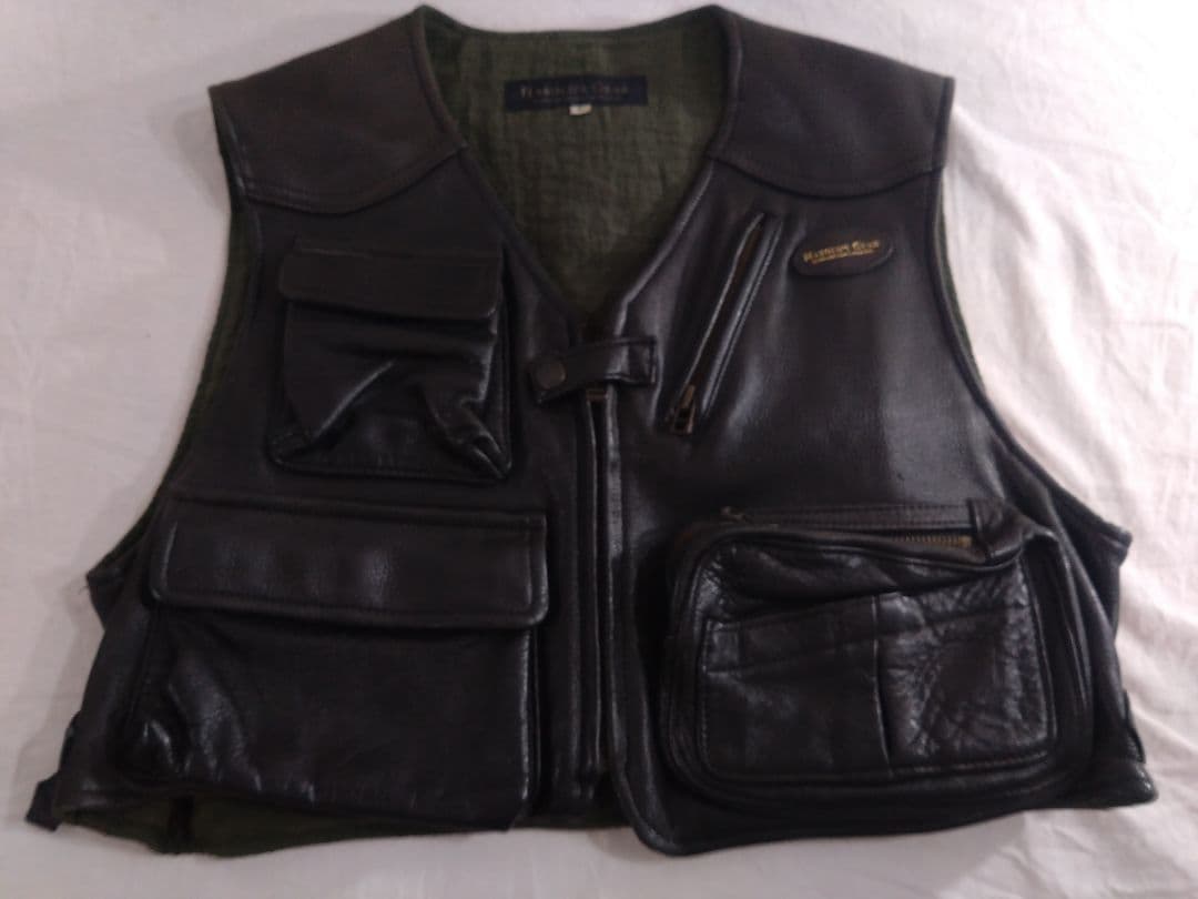 【送料込】Fサイズ 革ベスト 名品 牛革でも羊革の様に柔らか ハロルズギア