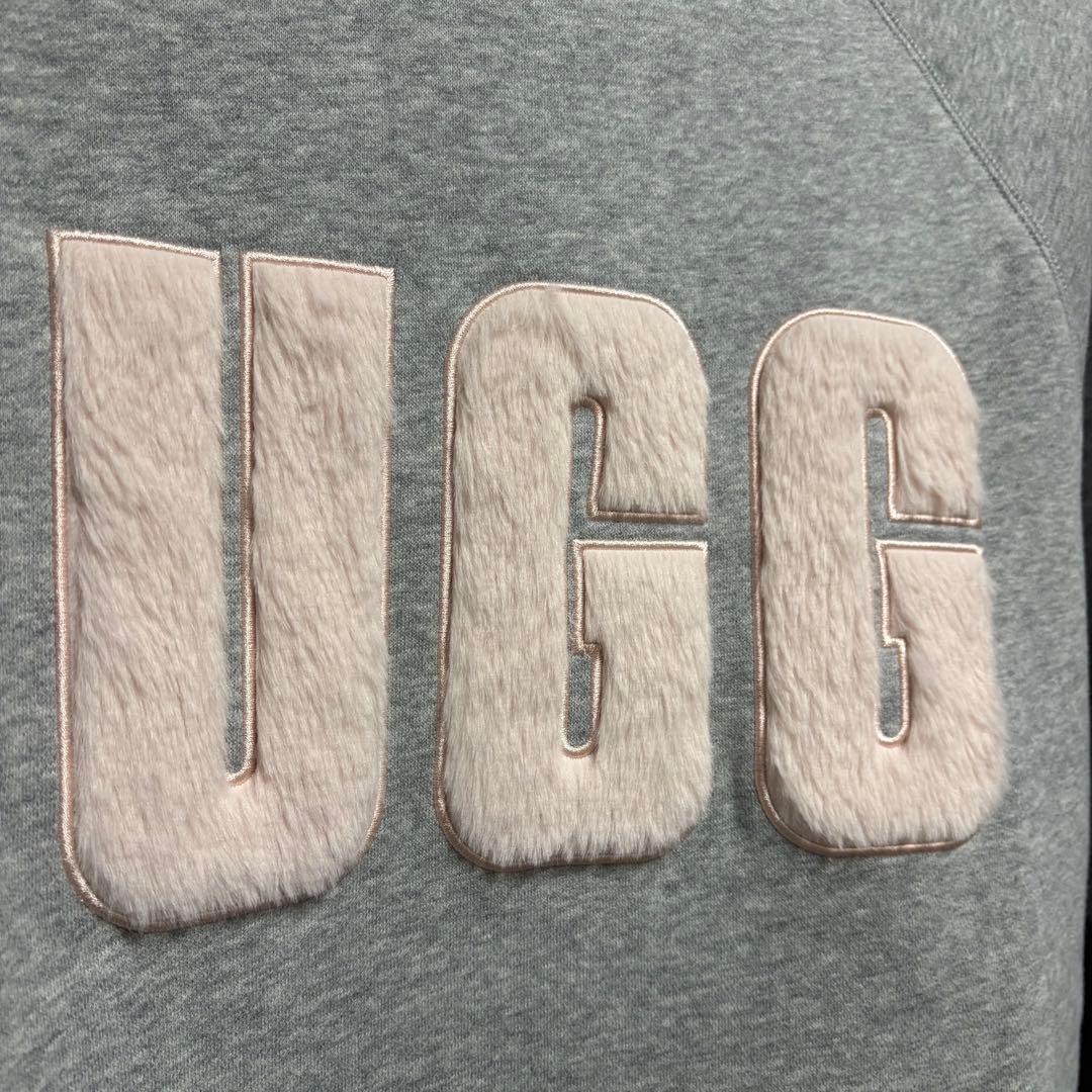 UGG アグ トレーナー スウェット マドリンファジーロゴ グレー ピンク
