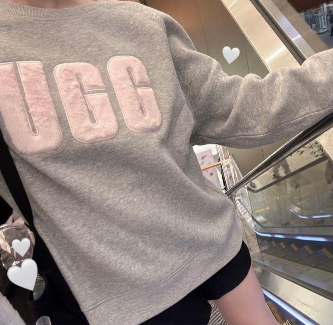 UGG アグ トレーナー スウェット マドリンファジーロゴ グレー ピンク