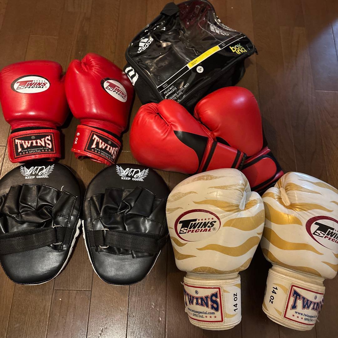【新品】adidasパンチングミット中古TWINS 本革グローブおまとめ