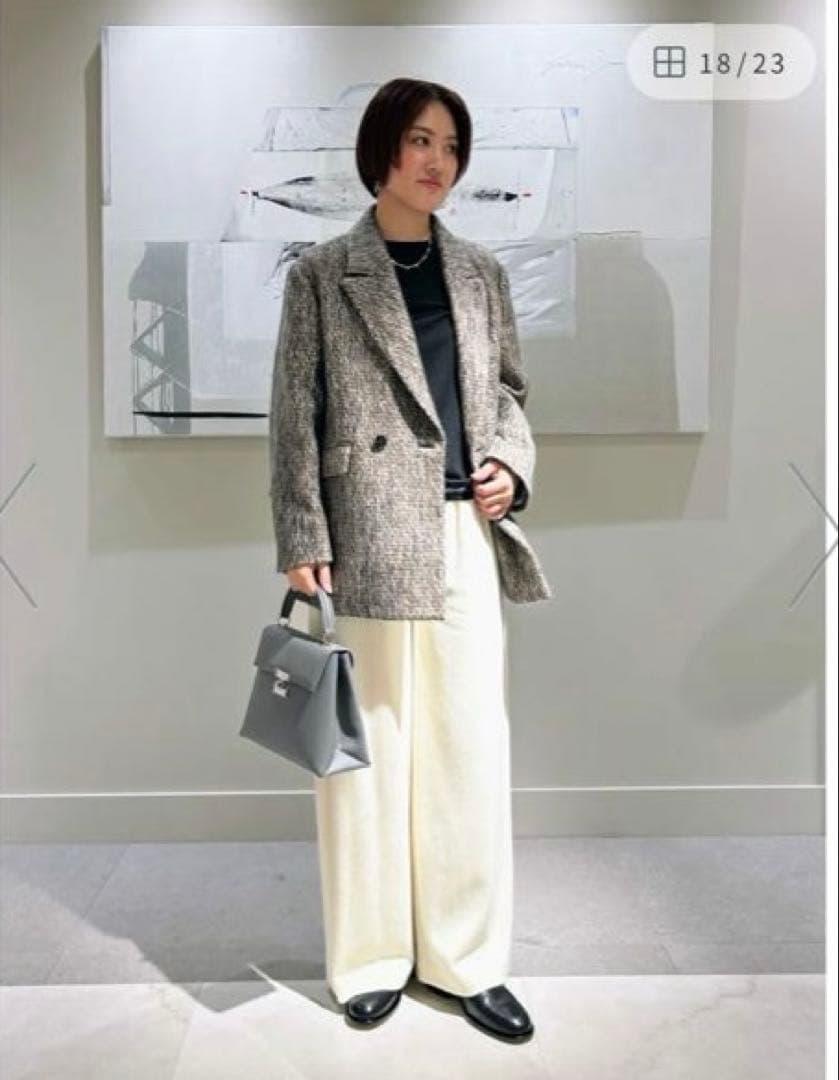 お値下げ、美品マカフィーモヘヤミックスシャギージャケット