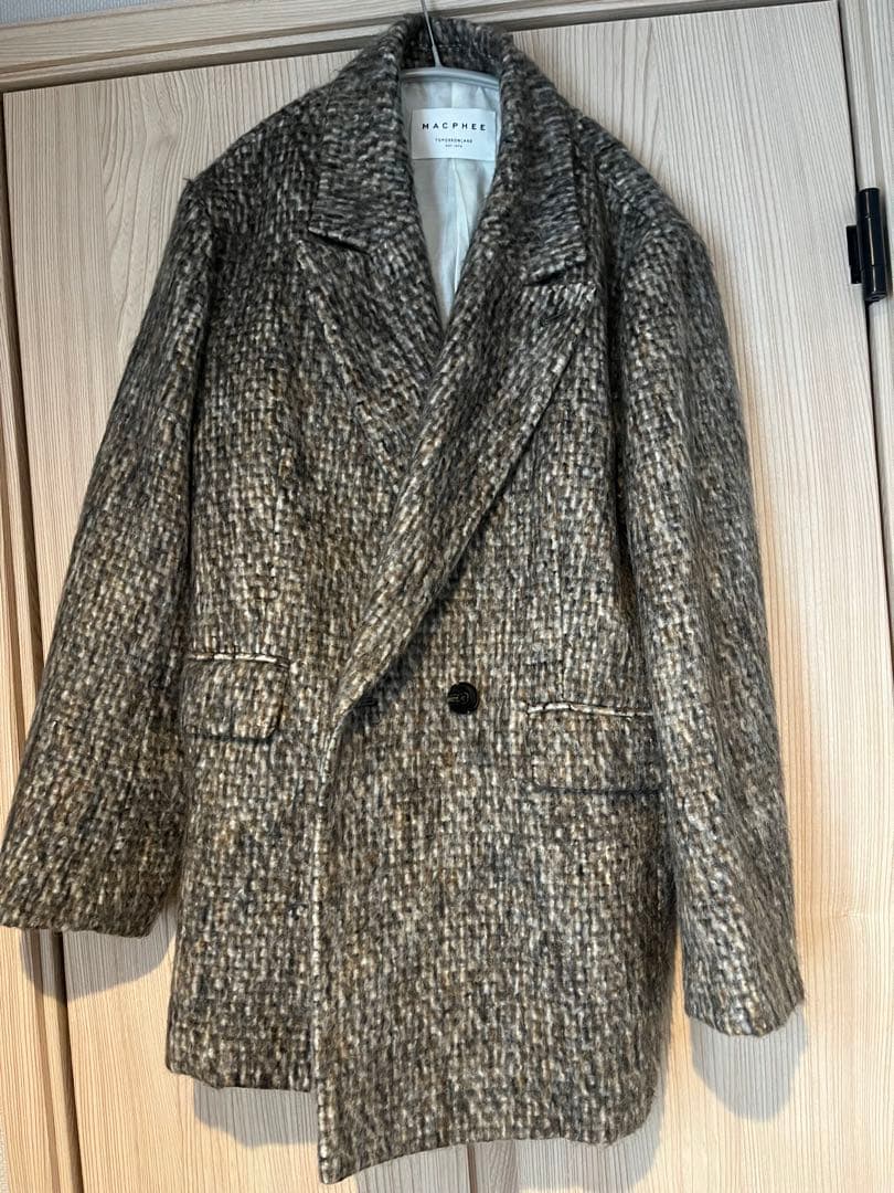 お値下げ、美品マカフィーモヘヤミックスシャギージャケット