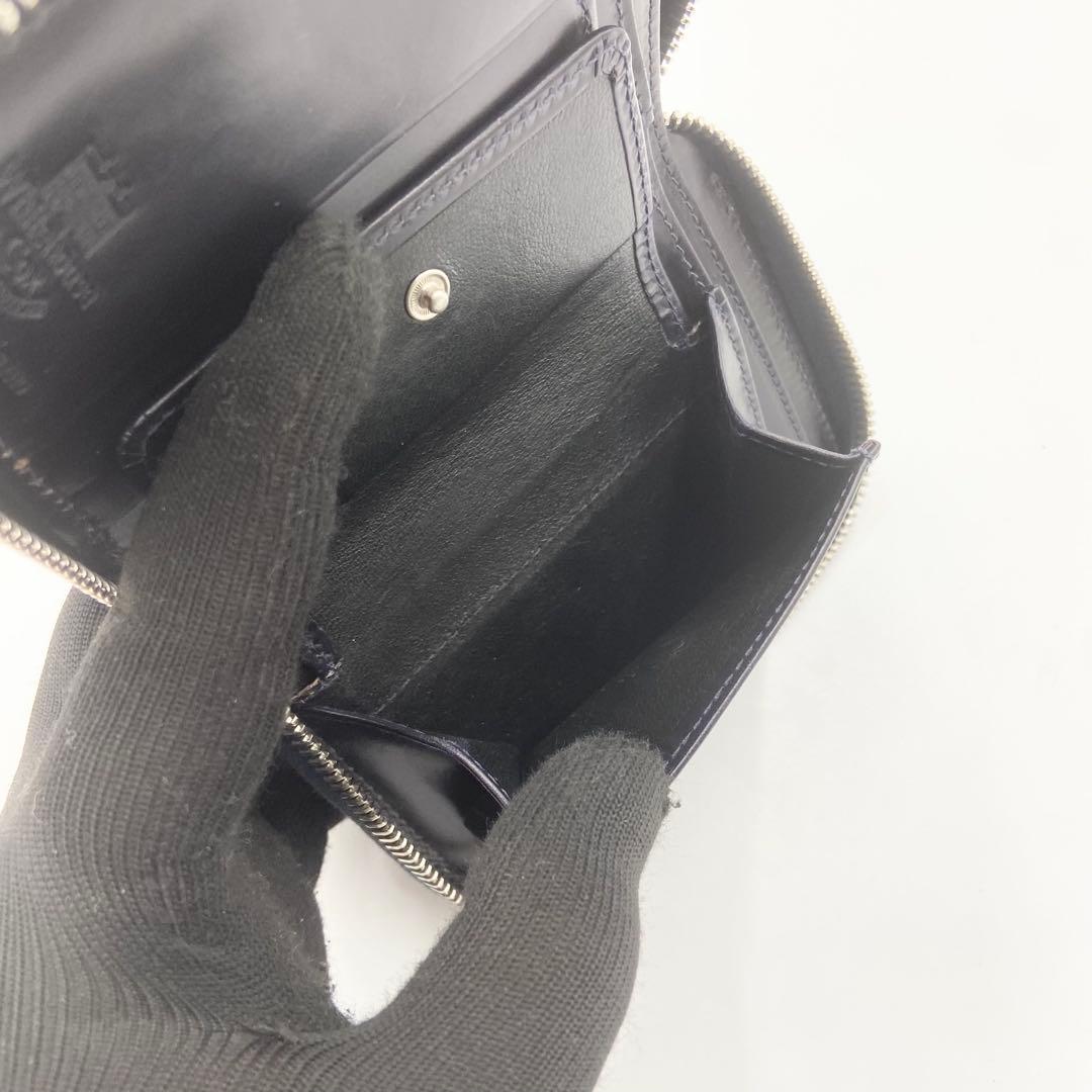 極美品　ホワイトハウスコックス　折り財布　ブライドルレザー　ダークネイビー