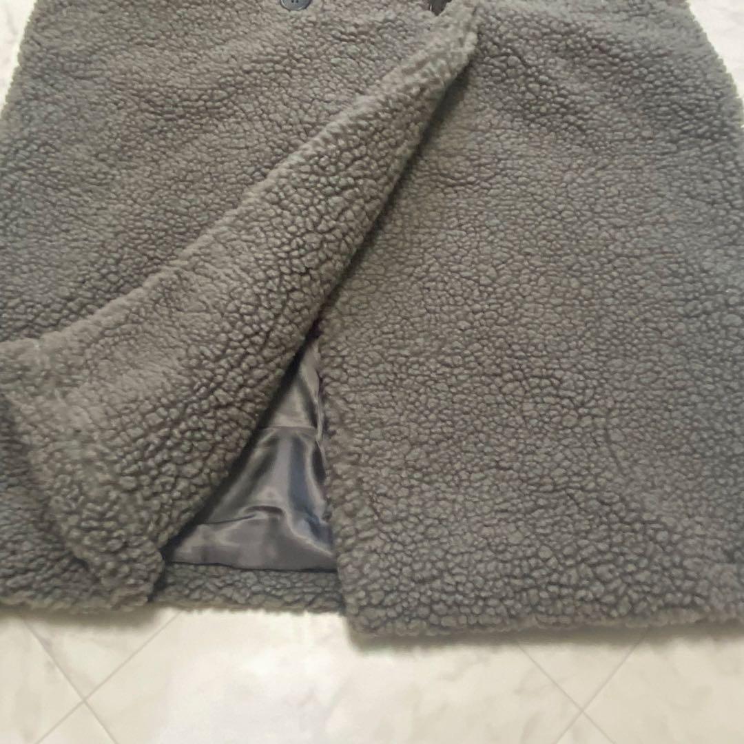 美品✨ZARA ロング　ボアコート　テディベアコート　グレー