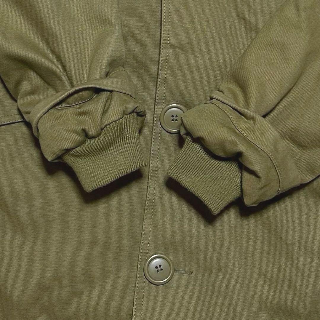 HOUSTON USN デッキコート IDEAL フード 裏ボア カーキ系 S