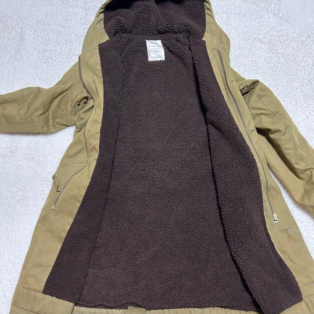 HOUSTON USN デッキコート IDEAL フード 裏ボア カーキ系 S