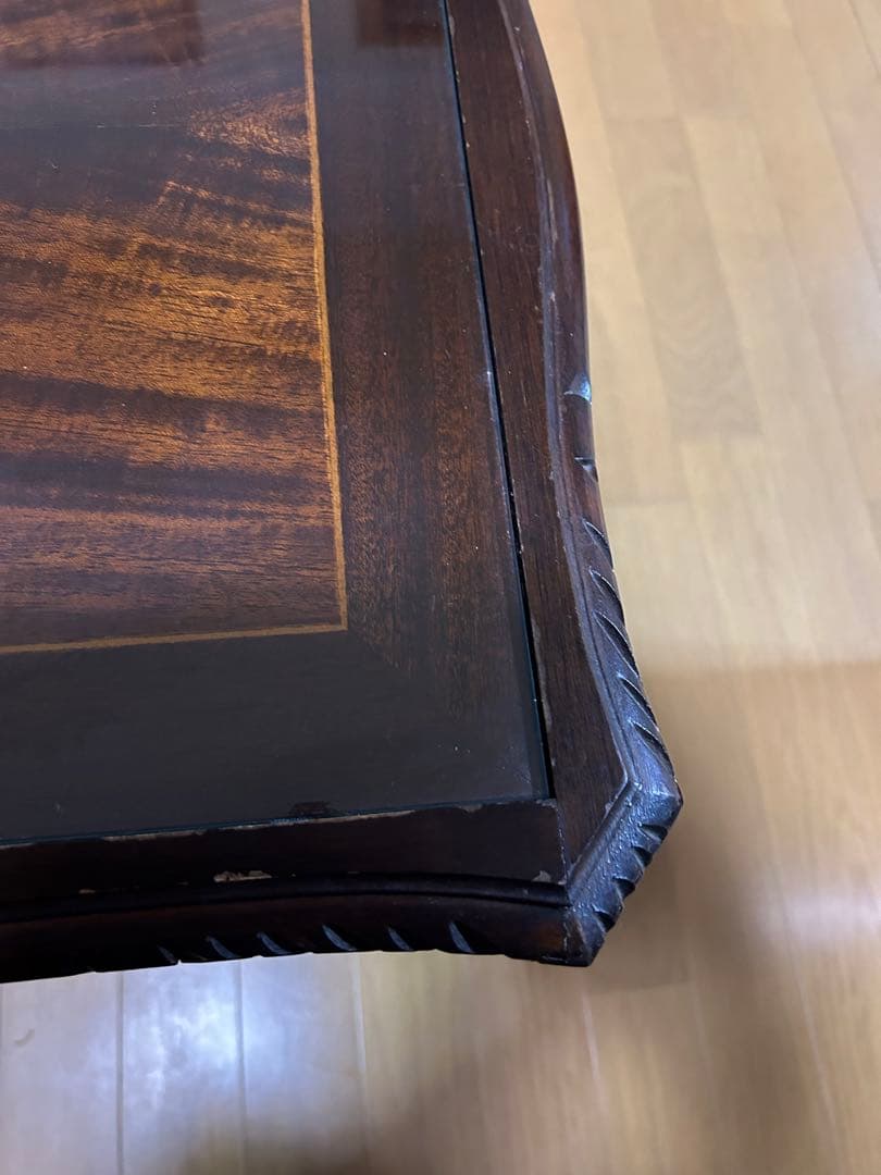 英国アンティーク猫脚コーヒーテーブル　木製机ローテーブル　イギリス製