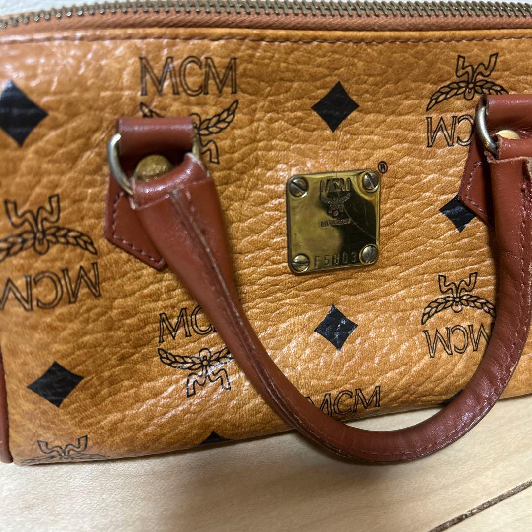 MCM ミニボストン ヴィセトス 総柄 2way ロゴ ショルダーバッグ