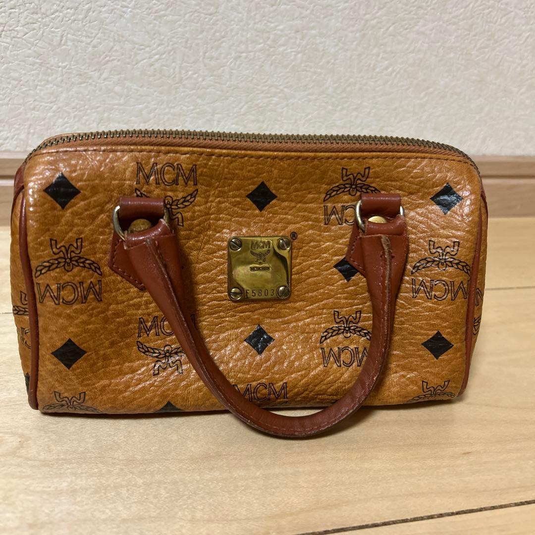 MCM ミニボストン ヴィセトス 総柄 2way ロゴ ショルダーバッグ