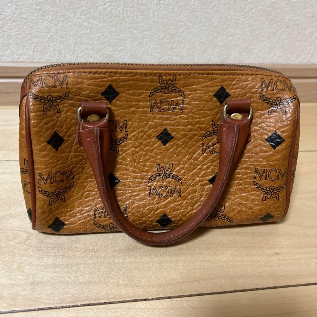 MCM ミニボストン ヴィセトス 総柄 2way ロゴ ショルダーバッグ