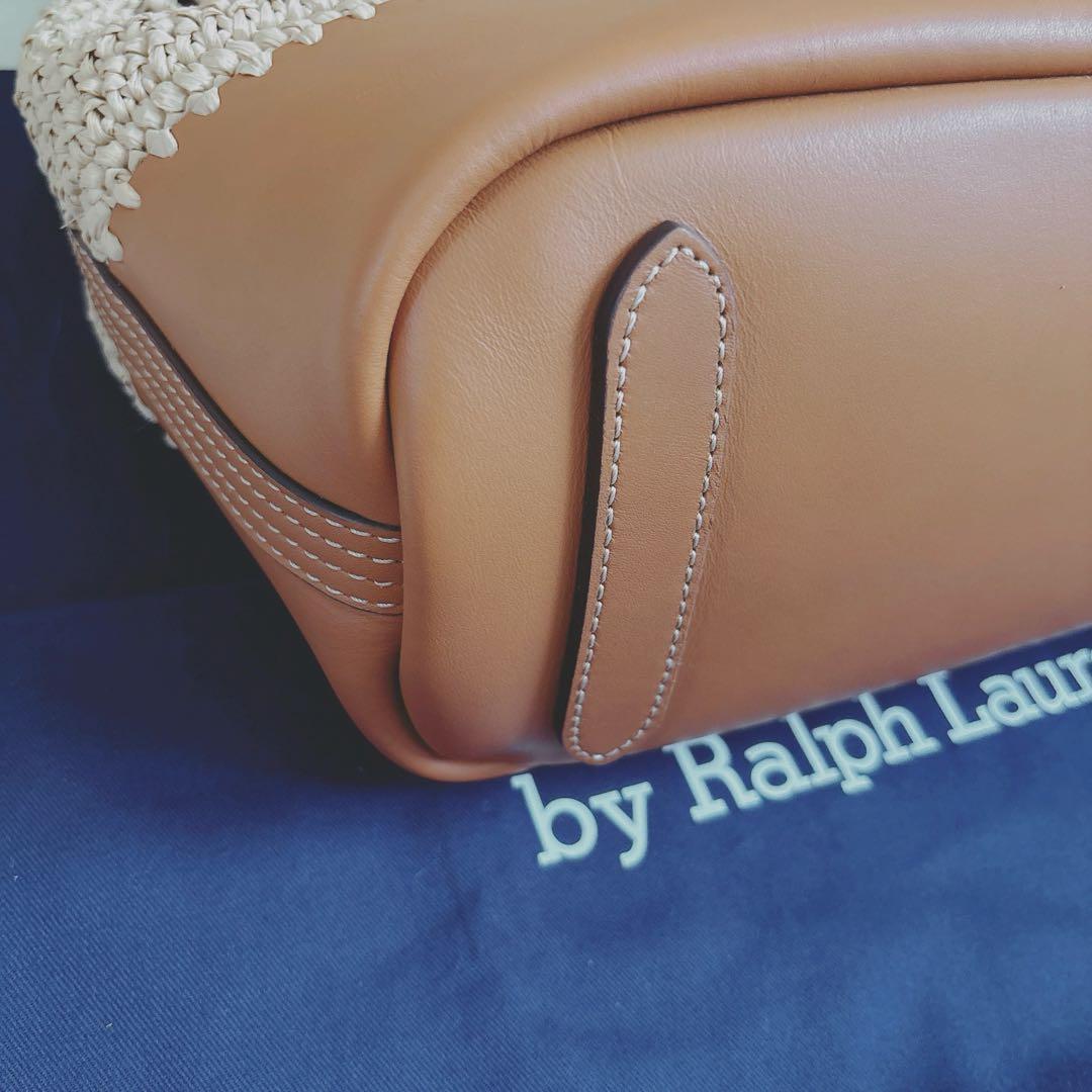 【新品未使用】ポロラルフローレン　ラフィアショルダーバッグ　かごバッグ