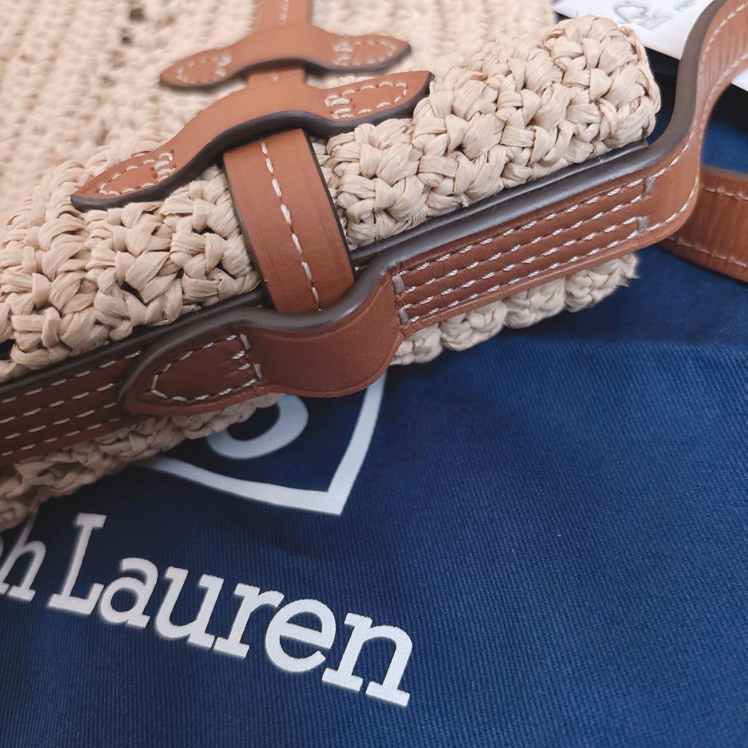 【新品未使用】ポロラルフローレン　ラフィアショルダーバッグ　かごバッグ