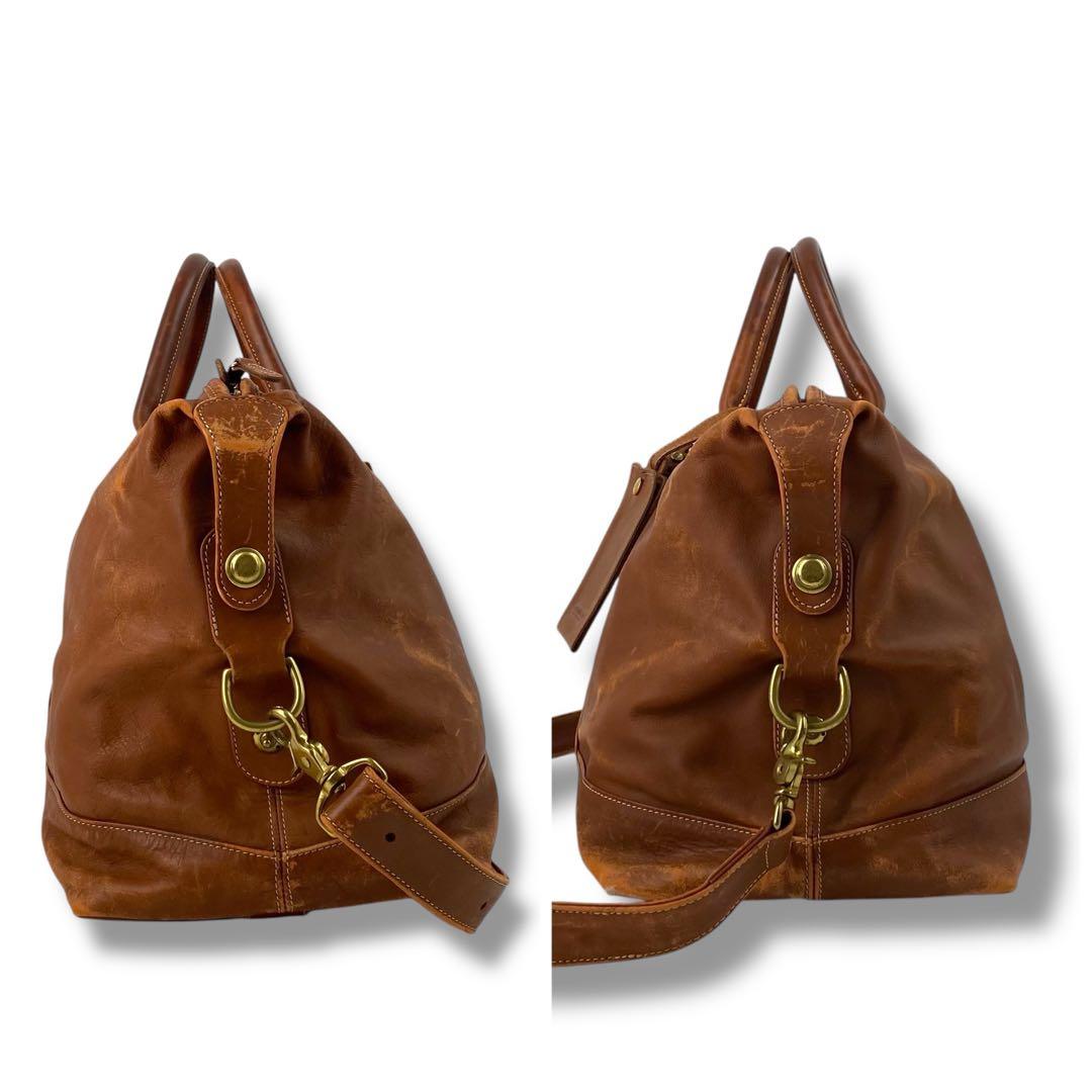 コーチ 大容量 レザー ボストンバッグ 2way ブラウン