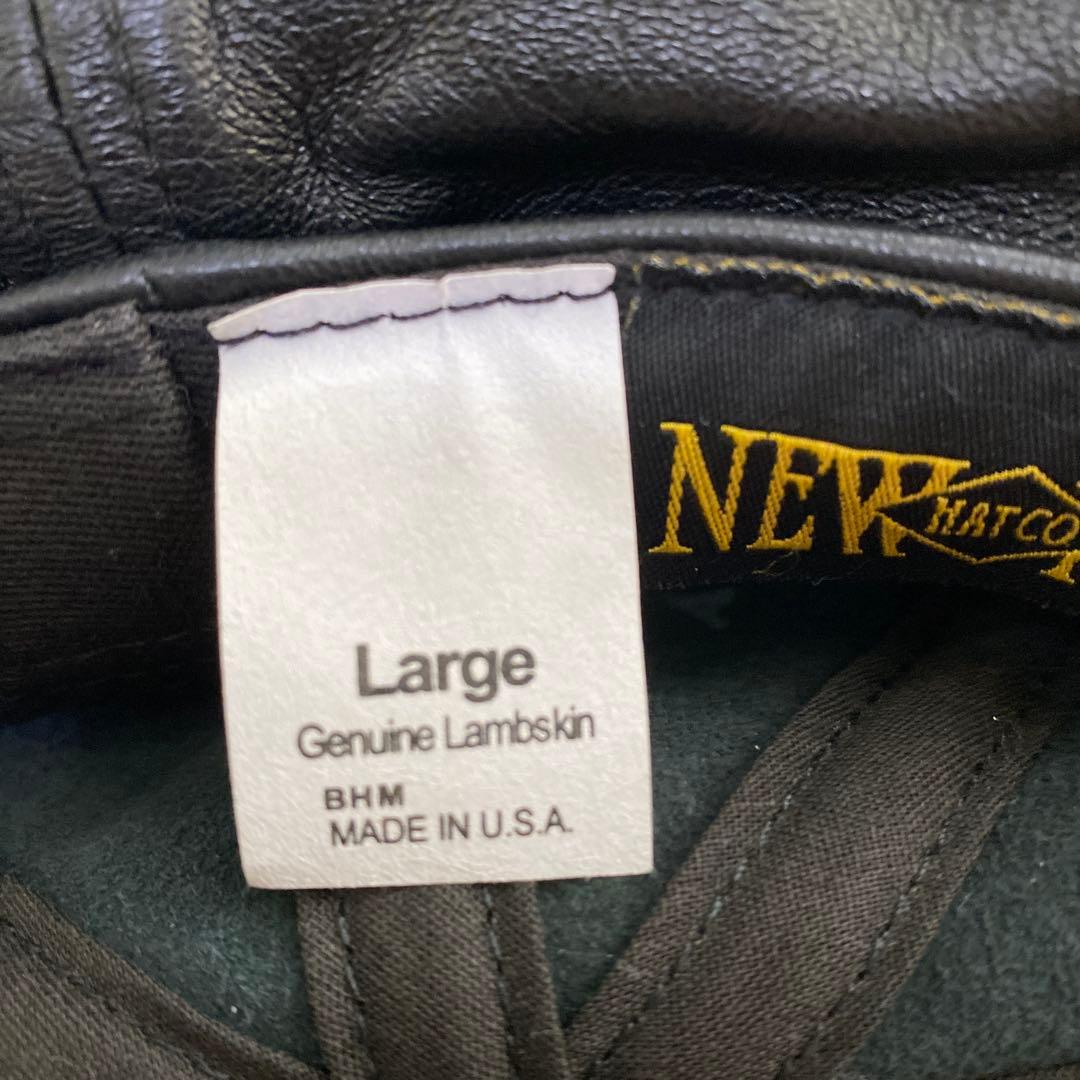 未使用級！ニューヨークハット　レザー　キャスケット　USA製