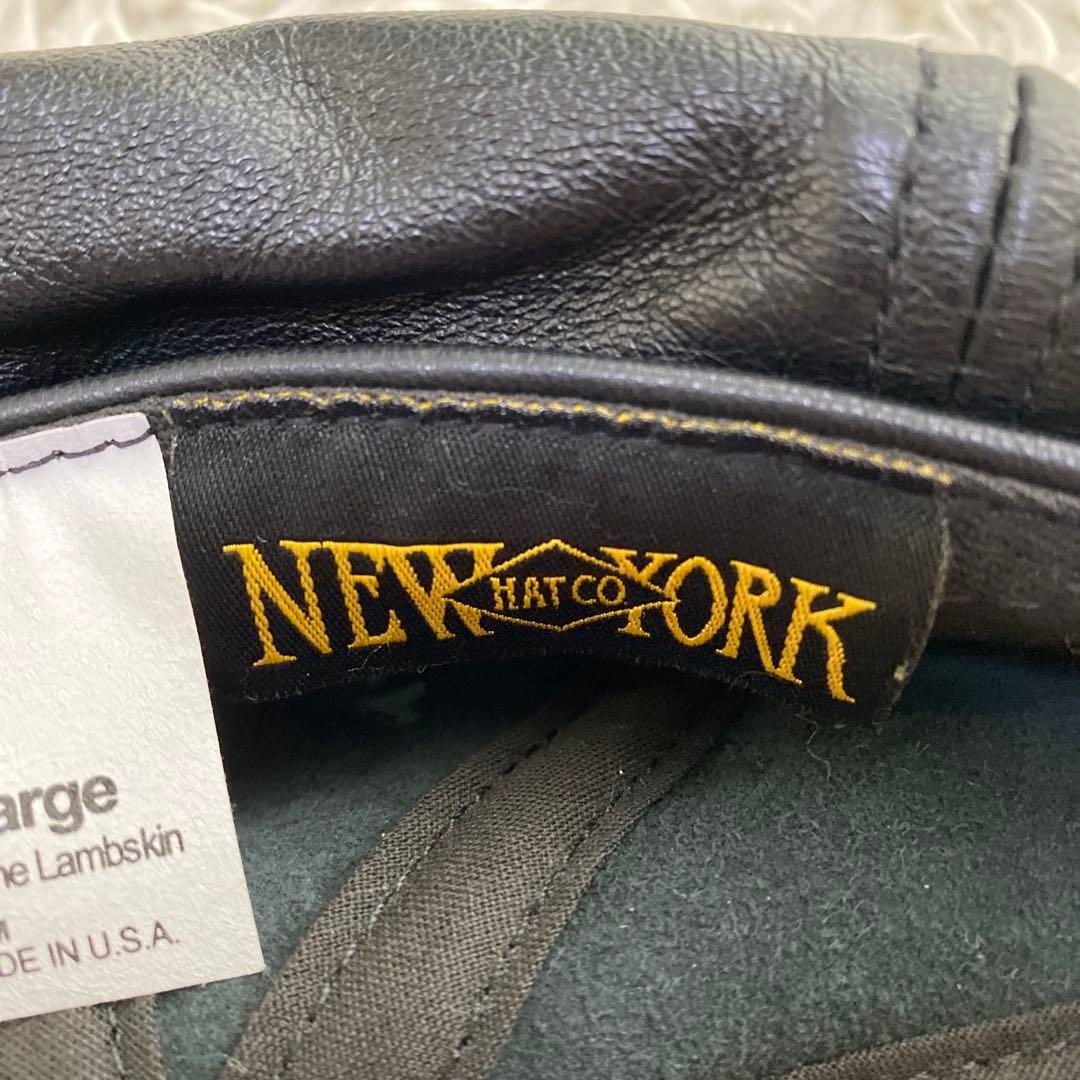 未使用級！ニューヨークハット　レザー　キャスケット　USA製