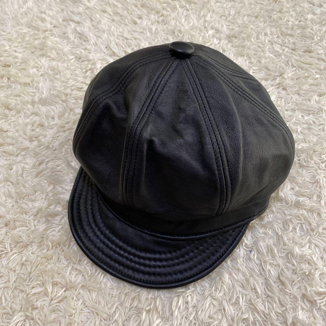 未使用級！ニューヨークハット　レザー　キャスケット　USA製