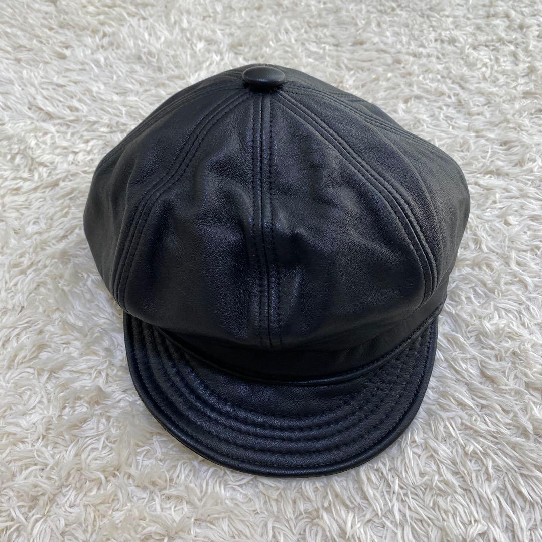 未使用級！ニューヨークハット　レザー　キャスケット　USA製