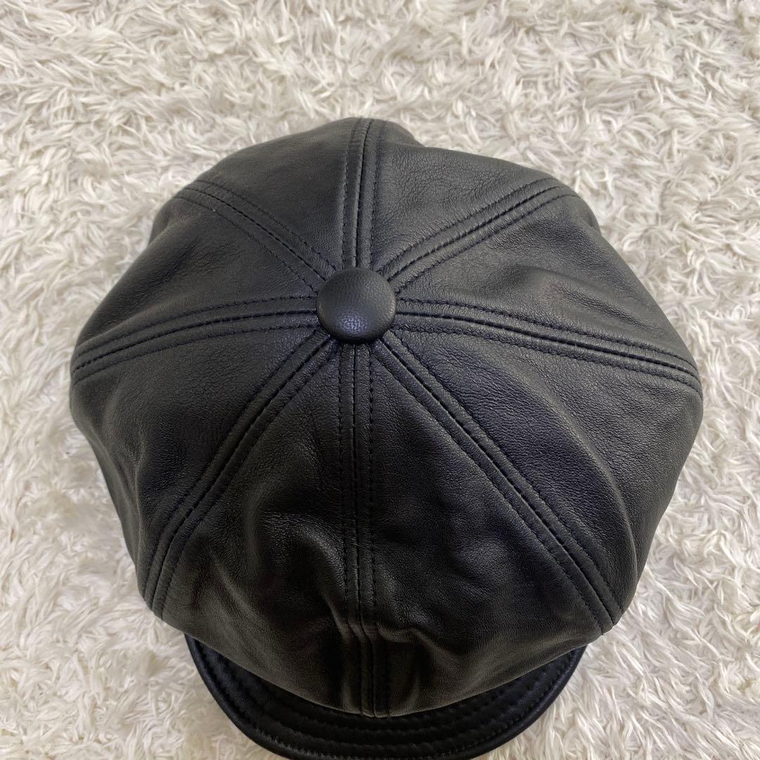 未使用級！ニューヨークハット　レザー　キャスケット　USA製