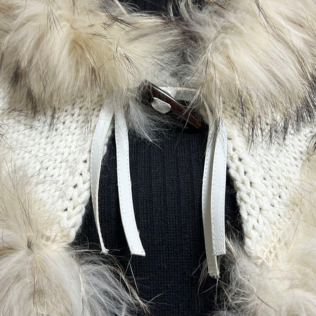 エミ★  D.Lounge ラクーンファー ショール ニット トグル 着物