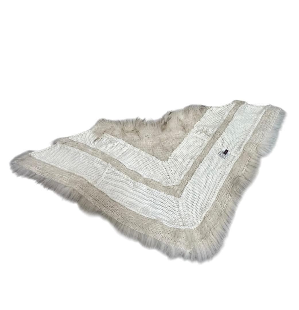 エミ★  D.Lounge ラクーンファー ショール ニット トグル 着物