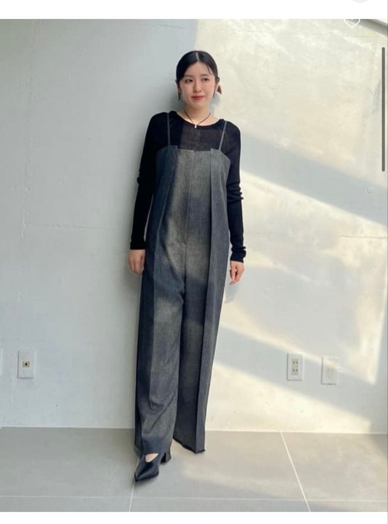 新品未使用タグあり＜EMMEL REFINES＞EM タックキャミ サロペット