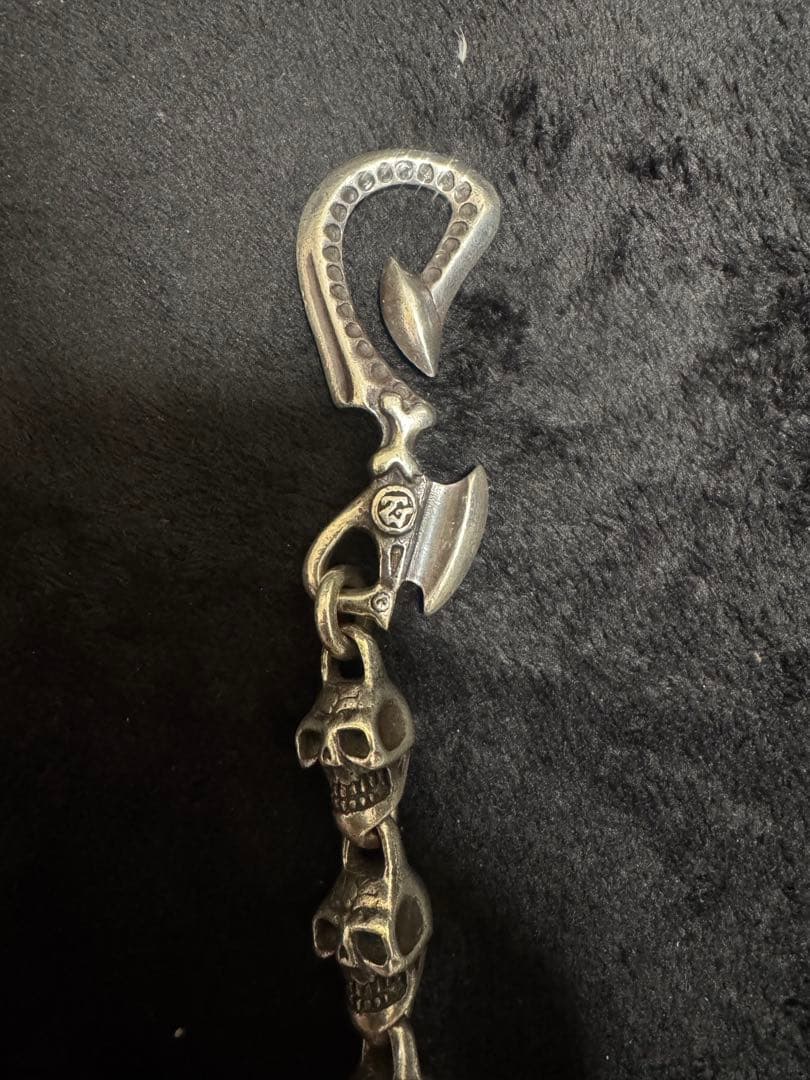 スカルモチーフ シルバー925ウォレットチェーン