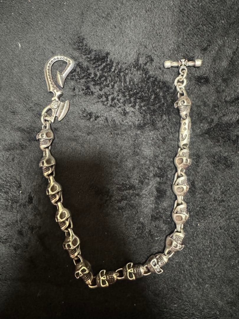 スカルモチーフ シルバー925ウォレットチェーン