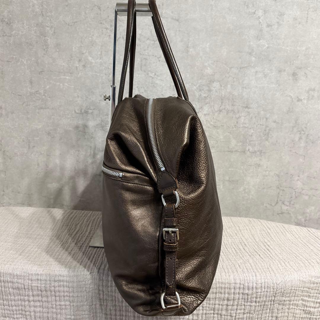 美品 Felisi フェリージ ボストンバッグ オールレザー ブラウン ビジネス