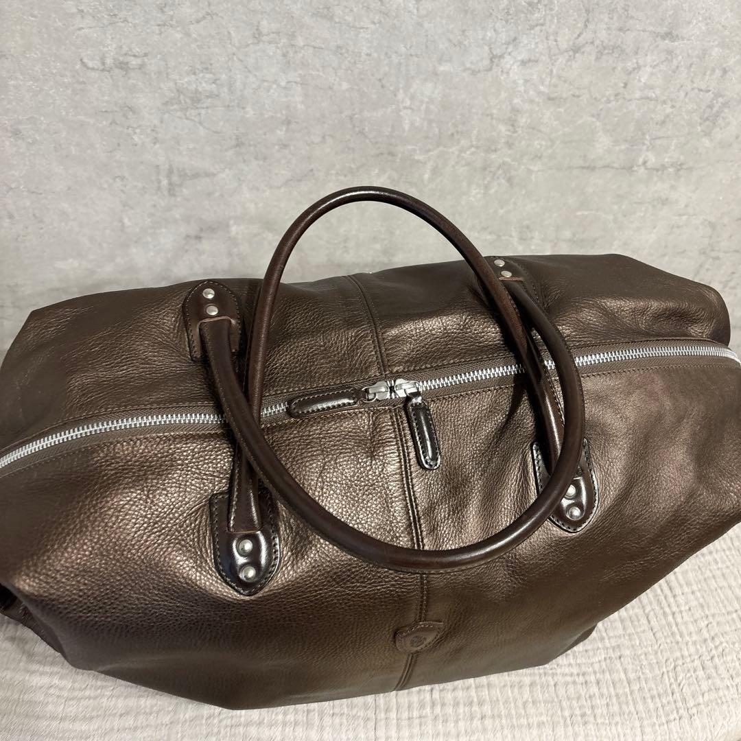 美品 Felisi フェリージ ボストンバッグ オールレザー ブラウン ビジネス