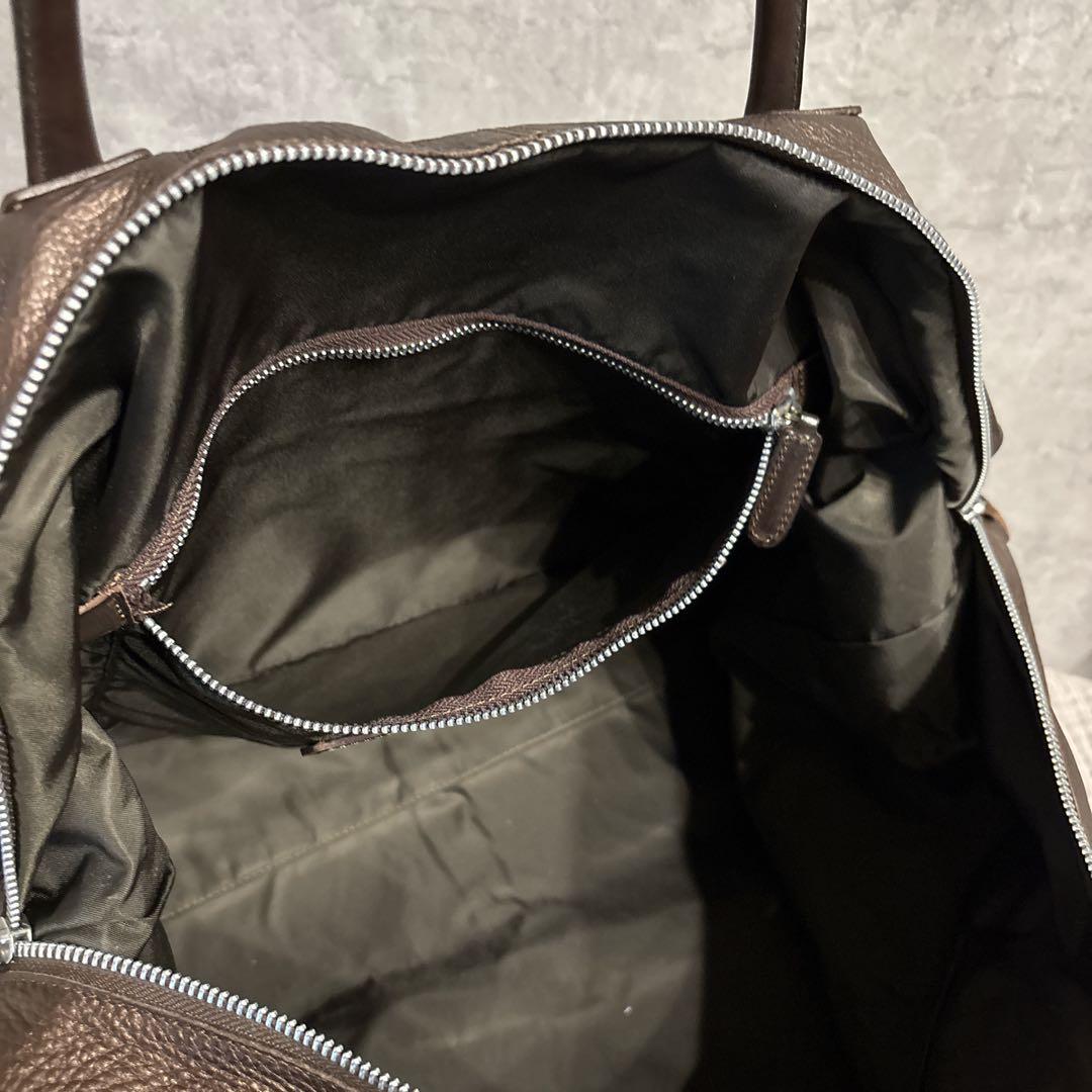 美品 Felisi フェリージ ボストンバッグ オールレザー ブラウン ビジネス