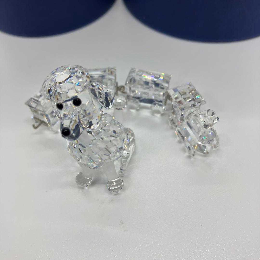 2点まとめ売り スワロフスキー プードル 犬 汽車 電車 箱付き