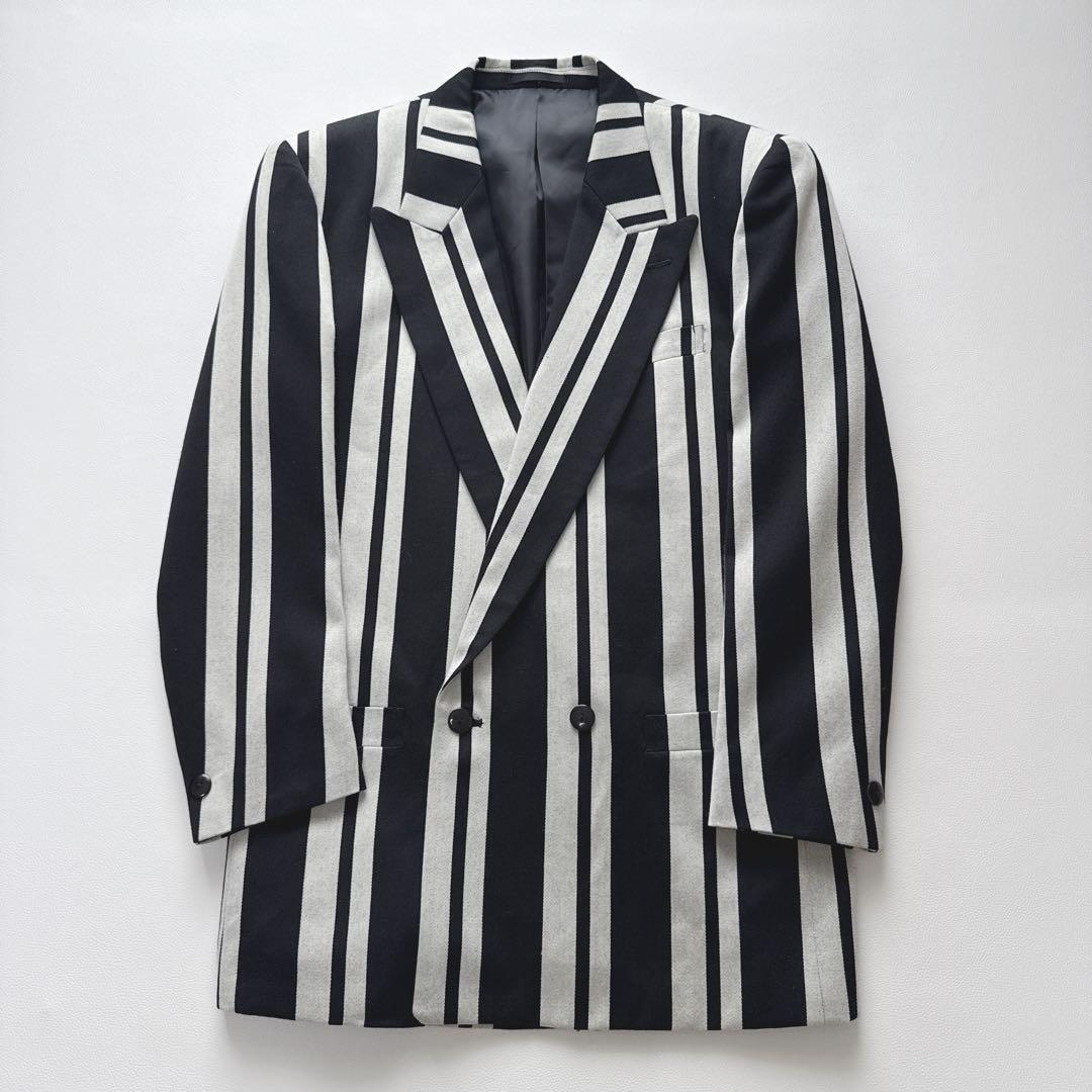 【希少】GIOVE GIUNOE ダブルスーツ セットアップ 黒×白　46-48