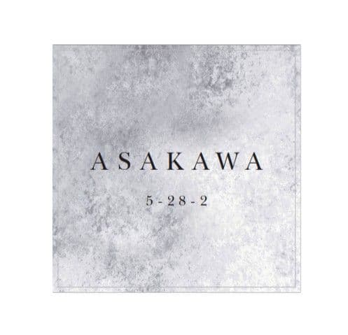 ローズ＊コンクリート背景アクリル表札＊透明４辺４５度斜めカット＊ＵＶ印刷