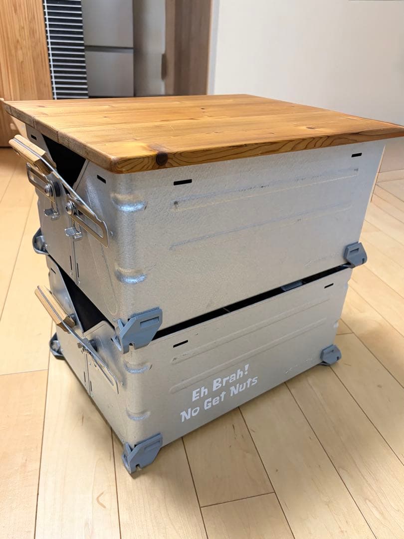 スノーピーク　シェルフコンテナ25 ×2個+木製トップボードのセット