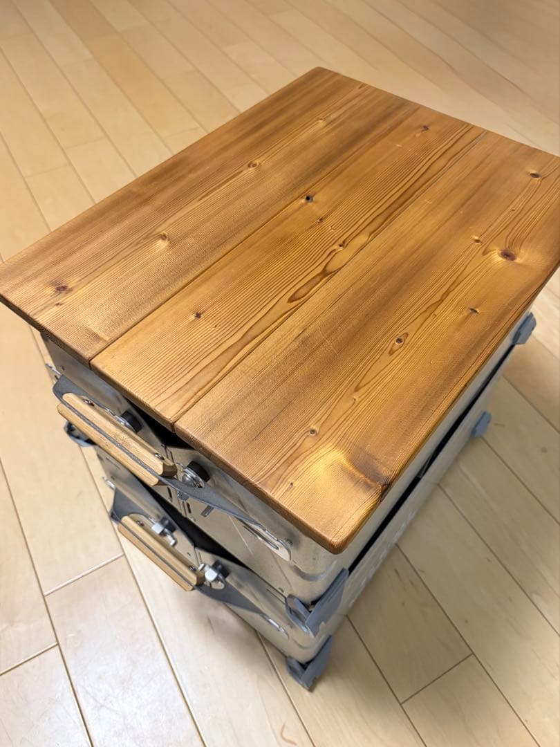 スノーピーク　シェルフコンテナ25 ×2個+木製トップボードのセット