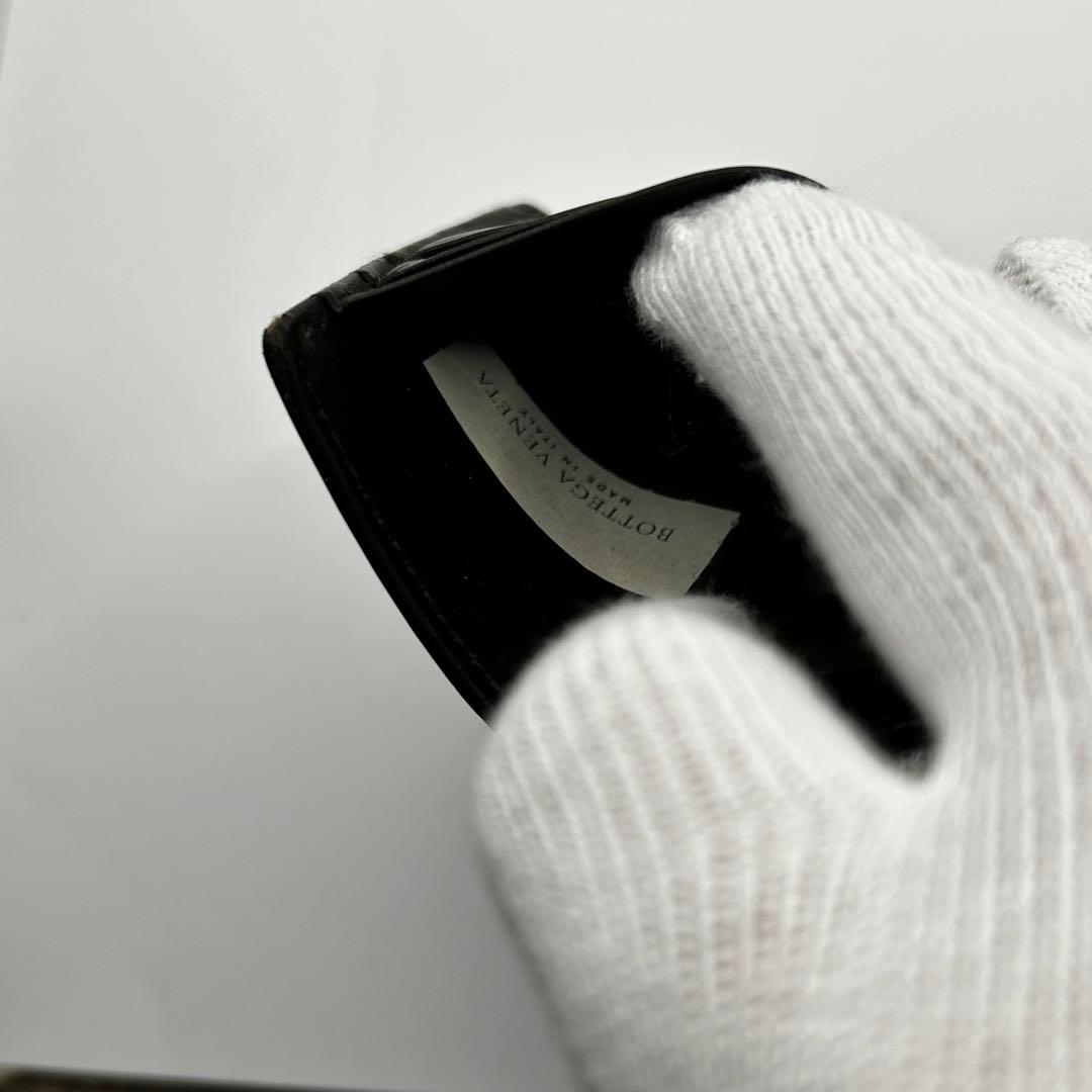 美品　ボッテガヴェネタ　イントレチャート　マネークリップ　レザー　カードホルダー