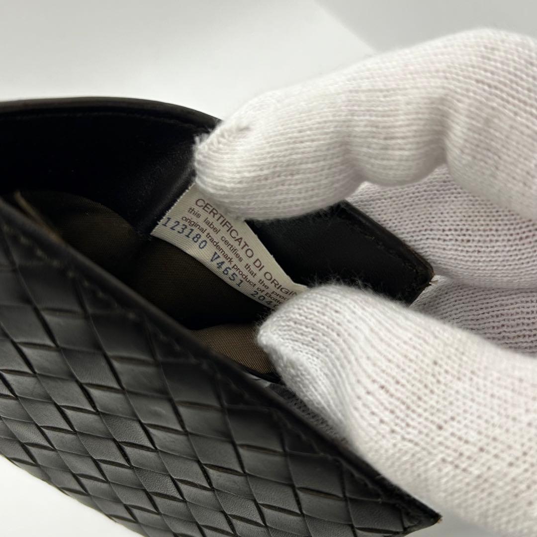 美品　ボッテガヴェネタ　イントレチャート　マネークリップ　レザー　カードホルダー