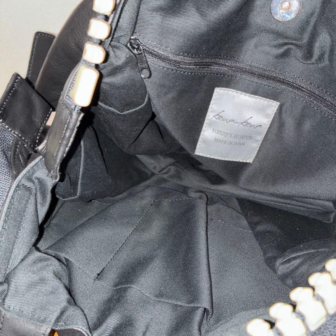 kawa-kawa カワカワ 肩掛け可　ビッグジップ　レザー トートバッグ