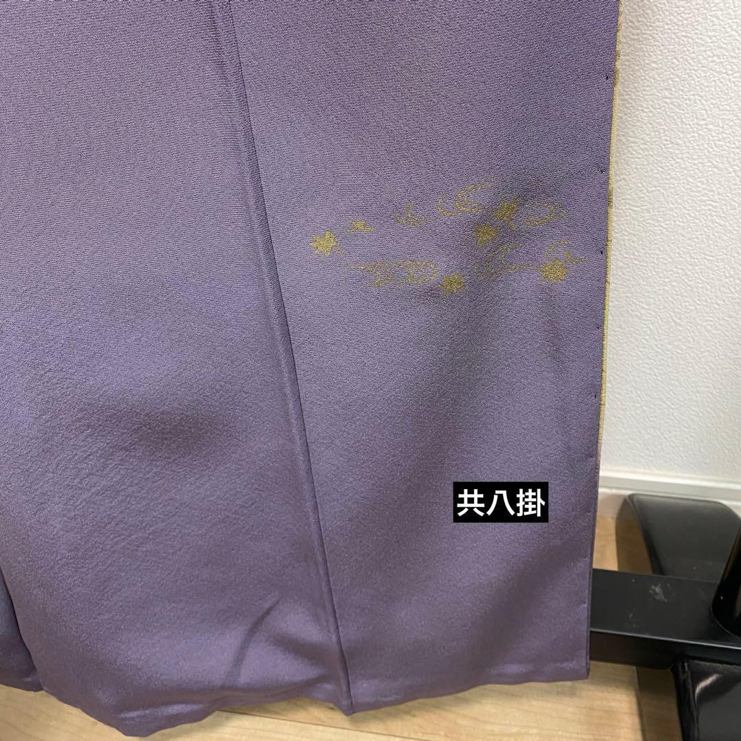 ZY-775 訪問着 金彩 手描き友禅 藤色 逸品 高級 正絹