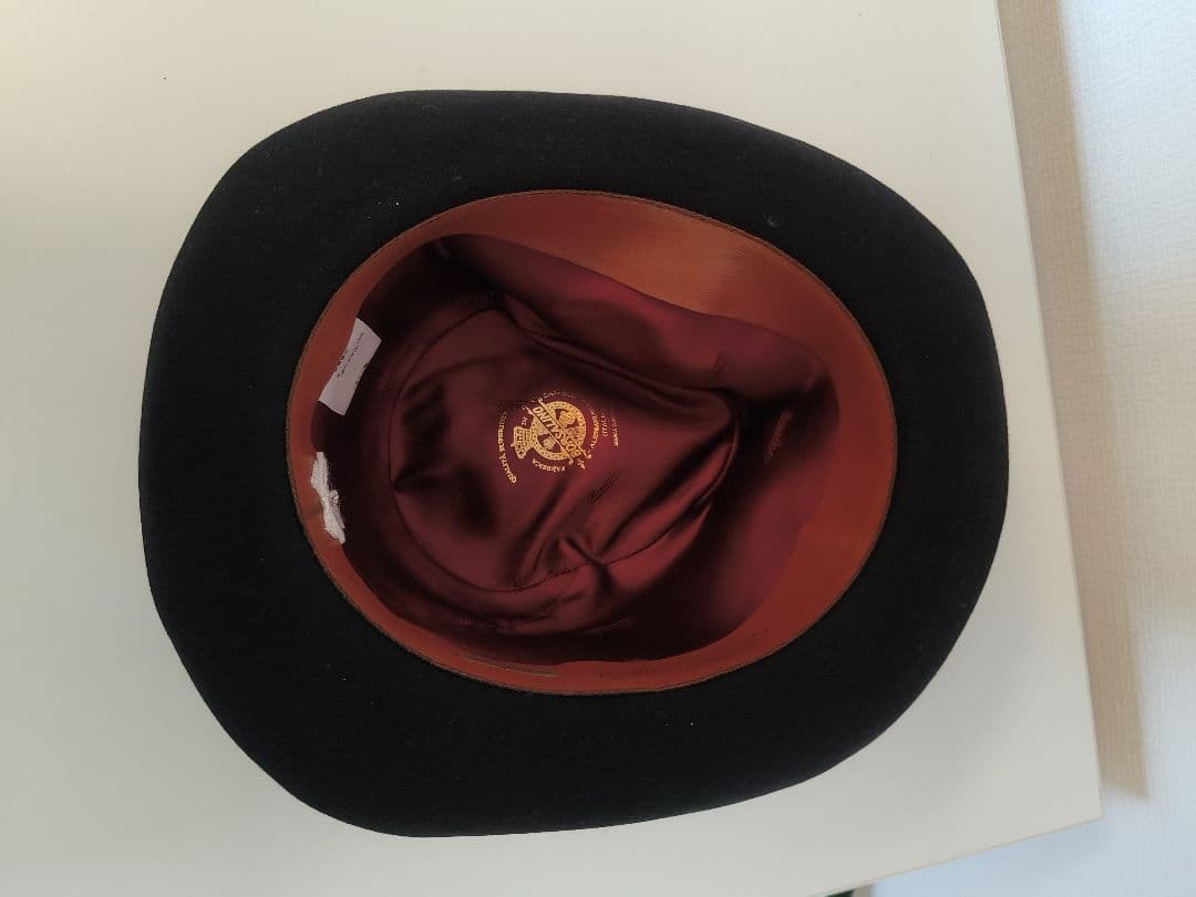 Borsalino 黒 フェルトハット 中折れ