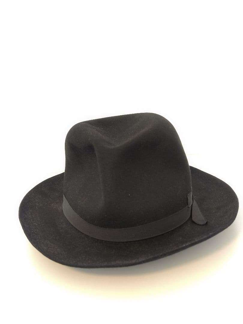 Borsalino 黒 フェルトハット 中折れ