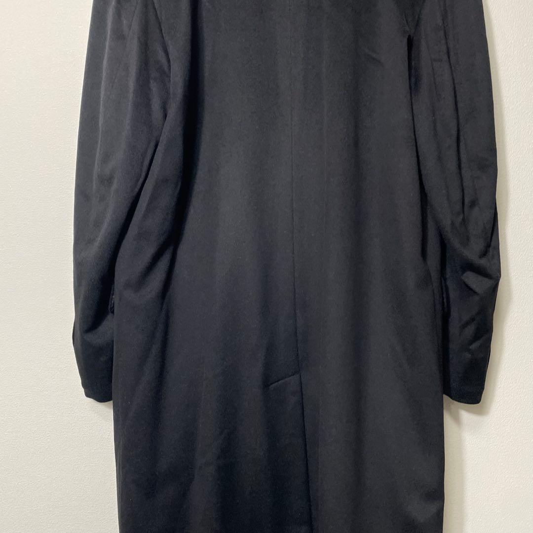 【極上の肌触り】 ロングチェスターコート ダブルブレスト カシミヤ100 黒