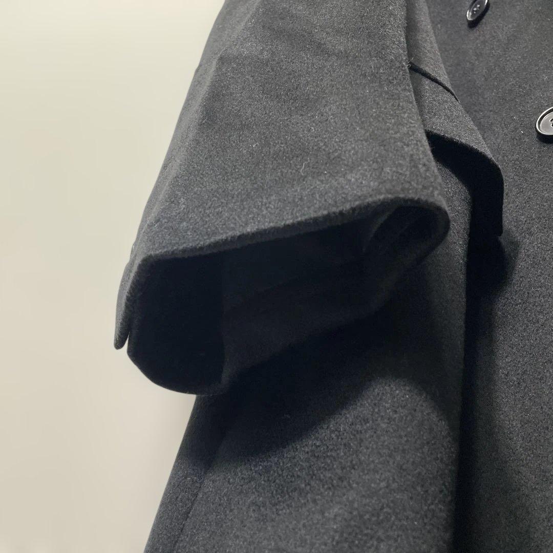 【極上の肌触り】 ロングチェスターコート ダブルブレスト カシミヤ100 黒