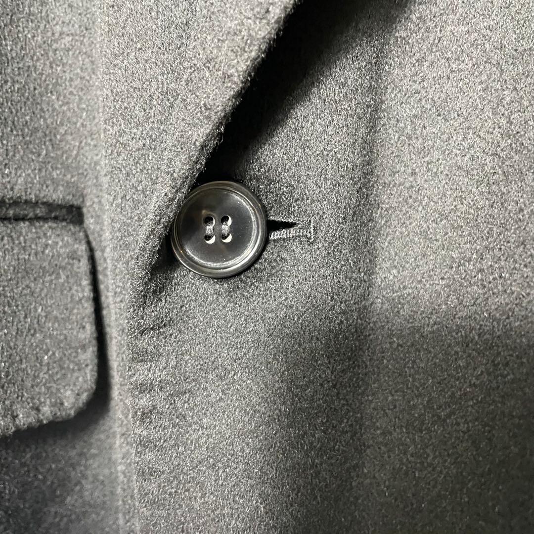 【極上の肌触り】 ロングチェスターコート ダブルブレスト カシミヤ100 黒