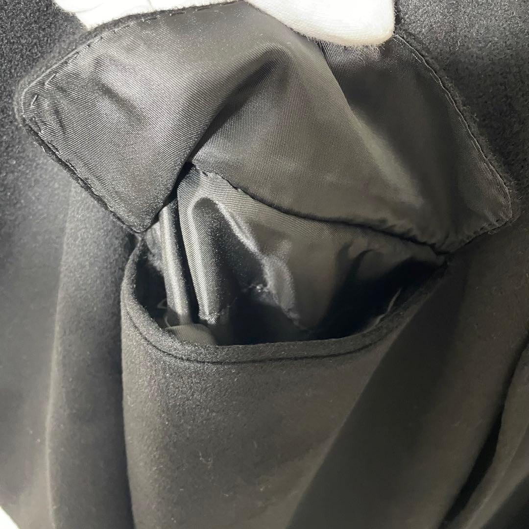 【極上の肌触り】 ロングチェスターコート ダブルブレスト カシミヤ100 黒